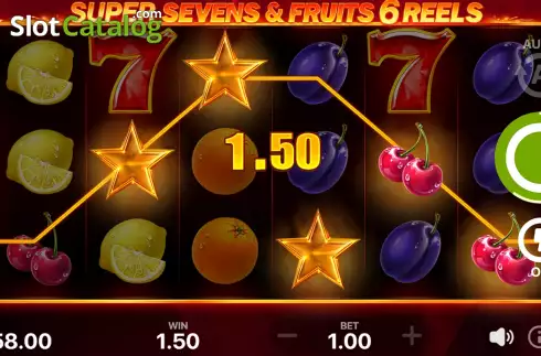 Οθόνη7. 5 Super Sevens and Fruits: 6 Reels Κουλοχέρης