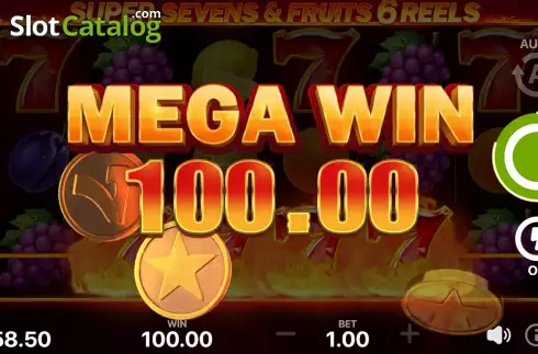 Οθόνη9. 5 Super Sevens and Fruits: 6 Reels Κουλοχέρης