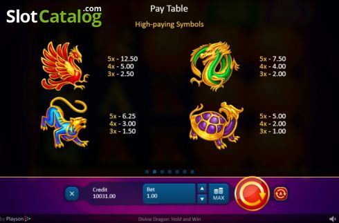 Οθόνη9. Divine Dragon: Hold and Win Κουλοχέρης 
