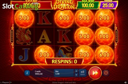 Οθόνη6. Divine Dragon: Hold and Win Κουλοχέρης 