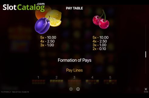 Οθόνη7. Stars & Fruits Double Hit Κουλοχέρης
