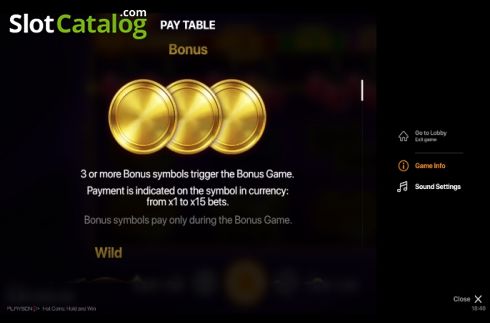 Οθόνη7. Hot Coins Hold and Win Κουλοχέρης 
