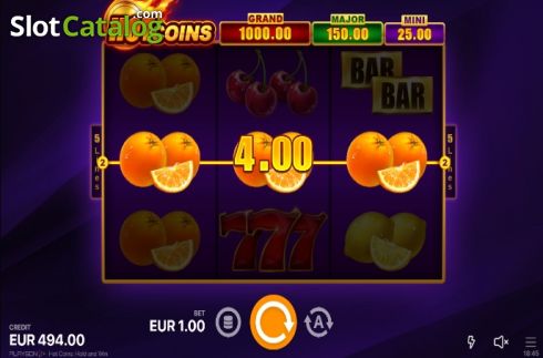 Οθόνη4. Hot Coins Hold and Win Κουλοχέρης 