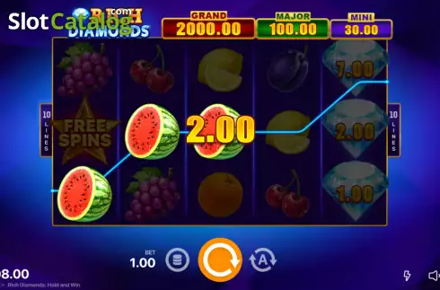 Οθόνη3. Rich Diamonds Hold and Win Κουλοχέρης