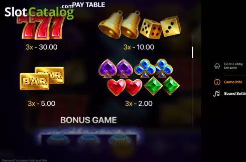 Οθόνη9. Diamond Fortunator Hold and Win Κουλοχέρης 