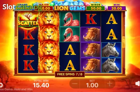 Οθόνη9. Lion Gems: Hold and Win Κουλοχέρης