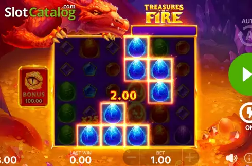 Οθόνη4. Treasures of Fire: Scatter Pays Κουλοχέρης