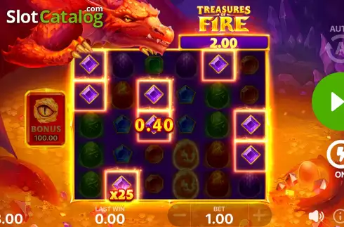Οθόνη5. Treasures of Fire: Scatter Pays Κουλοχέρης