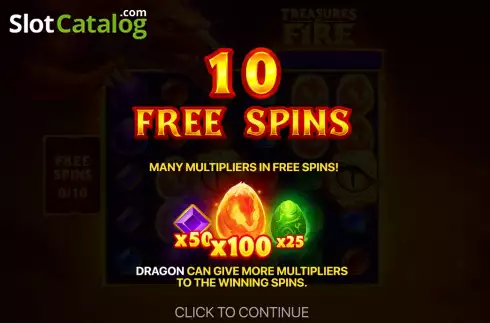 Οθόνη9. Treasures of Fire: Scatter Pays Κουλοχέρης