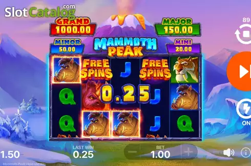 Οθόνη5. Mammoth Peak: Hold and Win Κουλοχέρης