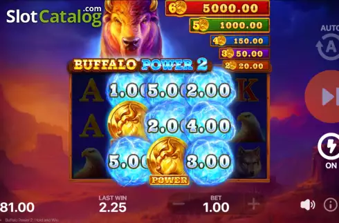 Οθόνη5. Buffalo Power 2: Hold and Win Κουλοχέρης