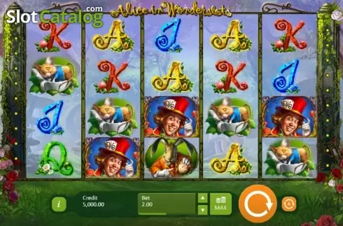 Οθόνη 1. Alice in Wonderslots Κουλοχέρης