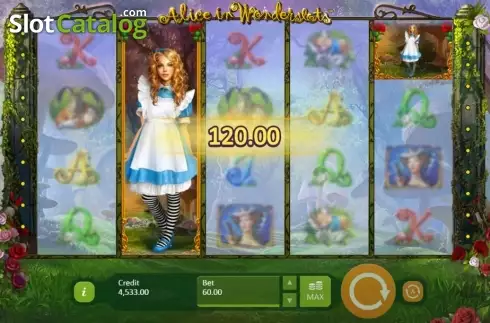 Οθόνη 6. Alice in Wonderslots Κουλοχέρης