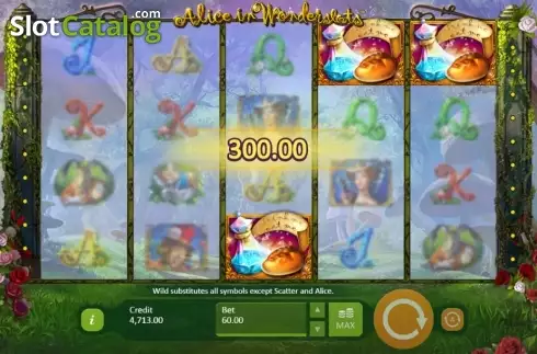 Οθόνη 7. Alice in Wonderslots Κουλοχέρης