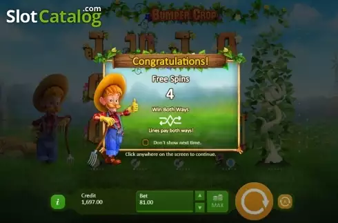 Οθόνη 7. Bumper Crop Κουλοχέρης