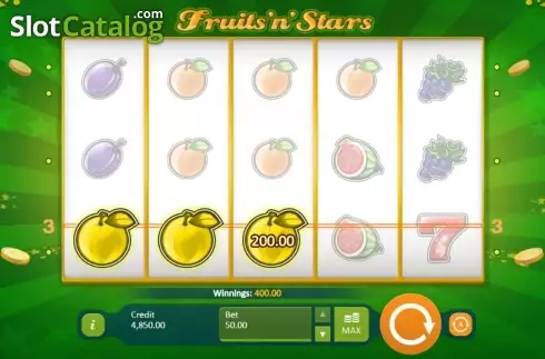 Οθόνη 3. Fruits and Stars (Playson) Κουλοχέρης