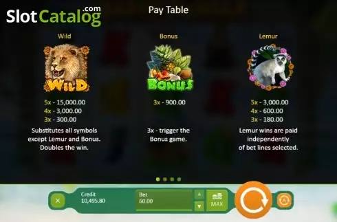Πίνακας πληρωμών 1. Happy Jungle Κουλοχέρης