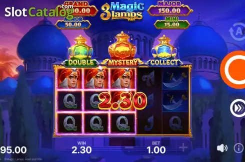 Οθόνη3. 3 Magic Lamps: Hold and Win Κουλοχέρης