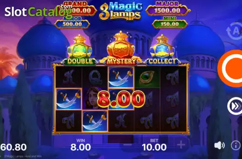Οθόνη5. 3 Magic Lamps: Hold and Win Κουλοχέρης