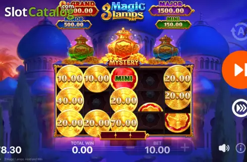 Οθόνη7. 3 Magic Lamps: Hold and Win Κουλοχέρης
