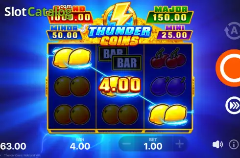 Οθόνη5. Thunder Coins (Playson) Κουλοχέρης