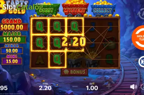 Οθόνη5. 3 Carts of Gold: Hold and Win Κουλοχέρης