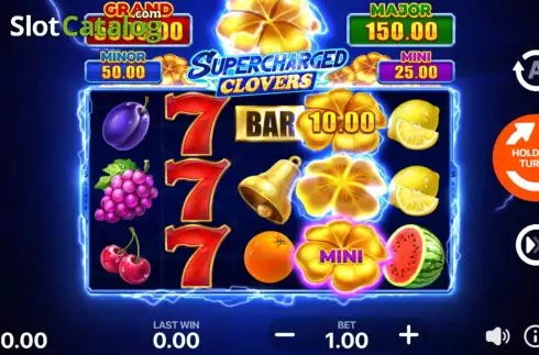 Οθόνη3. Supercharged Clovers: Hold and Win Κουλοχέρης