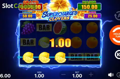 Οθόνη4. Supercharged Clovers: Hold and Win Κουλοχέρης