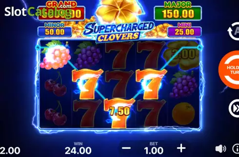 Οθόνη6. Supercharged Clovers: Hold and Win Κουλοχέρης
