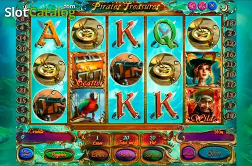 Οθόνη 1. Pirates Treasures Deluxe Κουλοχέρης