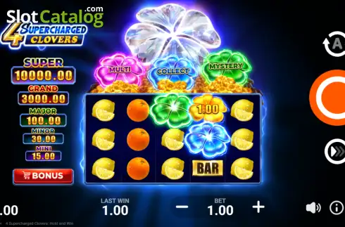 Οθόνη2. 4 Supercharged Clovers: Hold and Win Κουλοχέρης