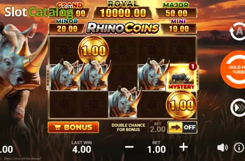 Οθόνη2. Rhino Coins: Hit the Bonus Κουλοχέρης