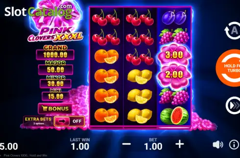 Οθόνη2. Pink Clovers XXXL: Hold and Win Κουλοχέρης