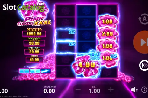 Οθόνη3. Pink Clovers XXXL: Hold and Win Κουλοχέρης