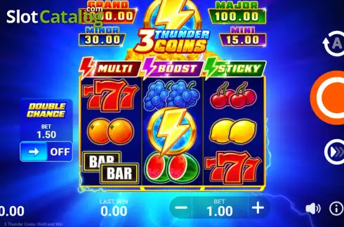 Οθόνη2. 3 Thunder Coins: Hold and Win Κουλοχέρης