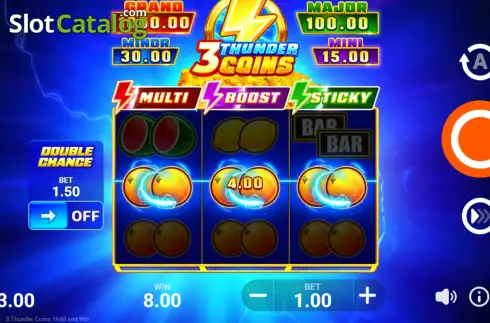 Οθόνη3. 3 Thunder Coins: Hold and Win Κουλοχέρης
