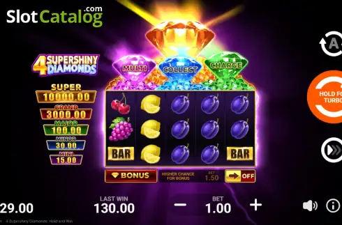 Οθόνη2. 4 Supershiny Diamonds Κουλοχέρης