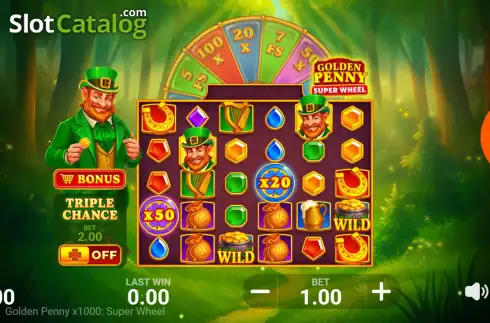 Οθόνη2. Golden Penny x1000: Super Wheel Κουλοχέρης