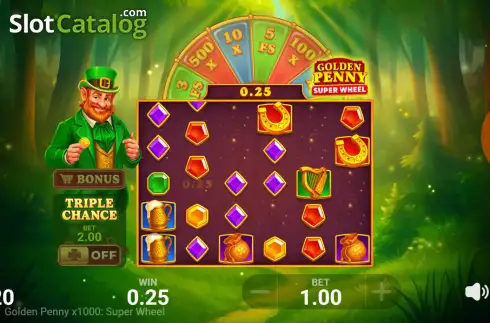 Οθόνη3. Golden Penny x1000: Super Wheel Κουλοχέρης