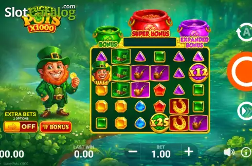 Οθόνη2. Lucky Pots x1000 Κουλοχέρης