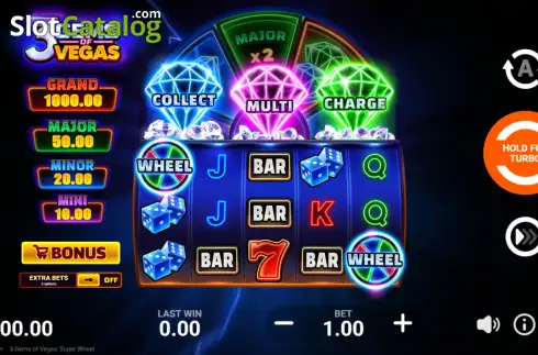 Οθόνη2. 3 Gems of Vegas Super Wheel Κουλοχέρης