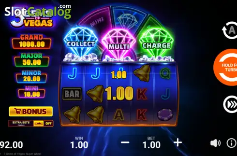 Οθόνη3. 3 Gems of Vegas Super Wheel Κουλοχέρης