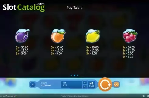 Οθόνη8. Fruits'N'Stars: Holiday Edition Κουλοχέρης