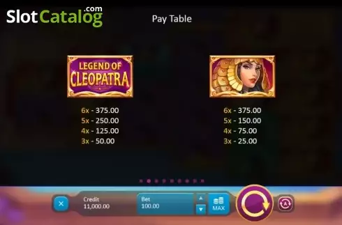 Οθόνη3. Legend of Cleopatra (Playson) Κουλοχέρης 