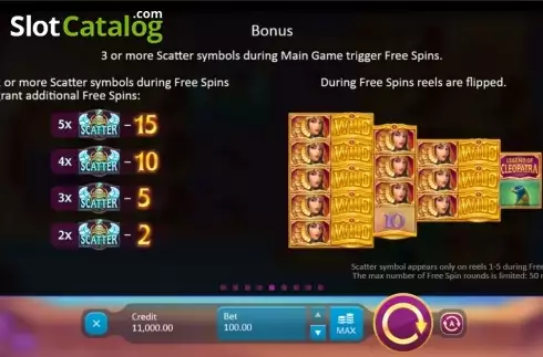 Οθόνη6. Legend of Cleopatra (Playson) Κουλοχέρης 