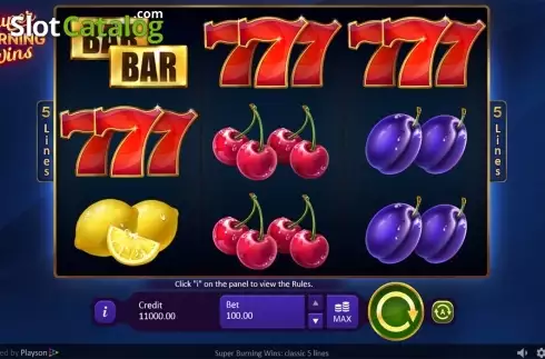Οθόνη2. Super Burning Wins: classic 5 lines Κουλοχέρης 