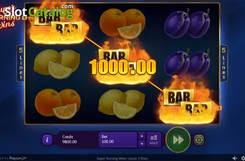 Οθόνη3. Super Burning Wins: classic 5 lines Κουλοχέρης 