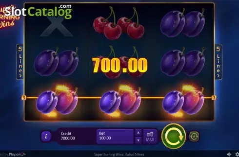 Οθόνη4. Super Burning Wins: classic 5 lines Κουλοχέρης 
