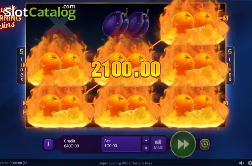 Οθόνη5. Super Burning Wins: classic 5 lines Κουλοχέρης 