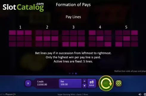 Οθόνη8. Super Burning Wins: classic 5 lines Κουλοχέρης 